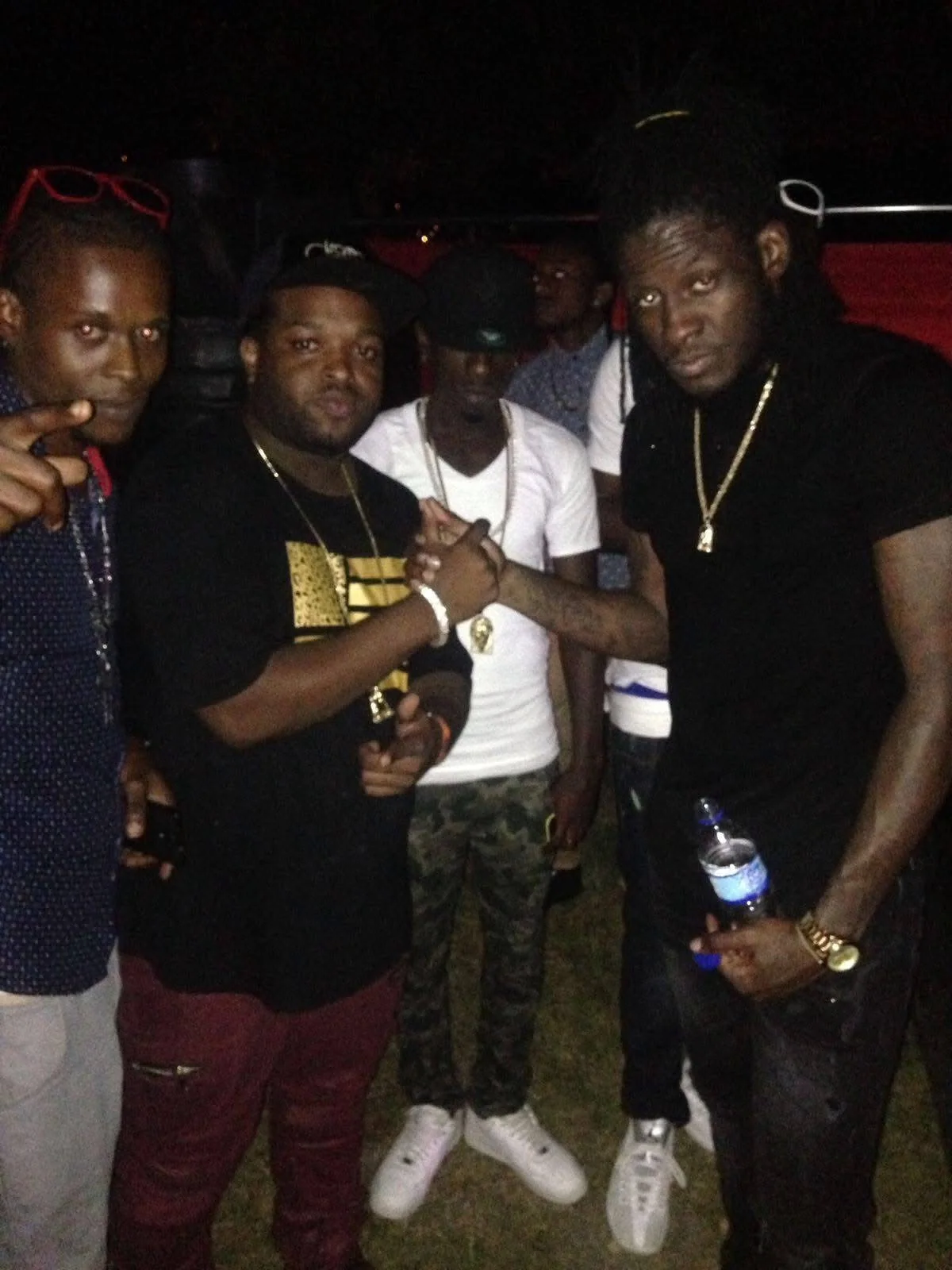 Dramma Wayne and friends at a nighttime gathering